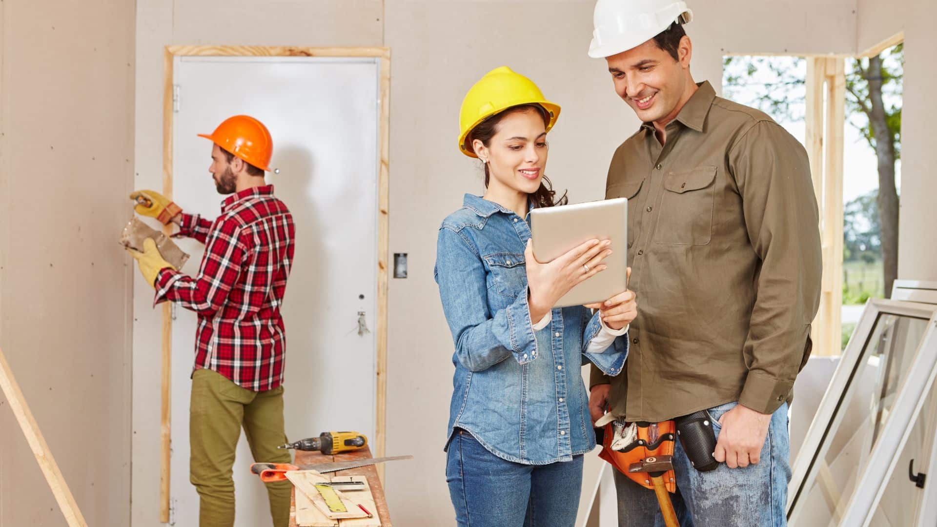Artisans sur un chantier